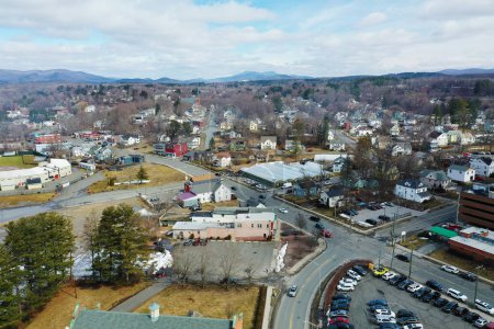 Photo for An aerial of Pittsfield, Massachusetts, United States in early spring - Royalty Free Image