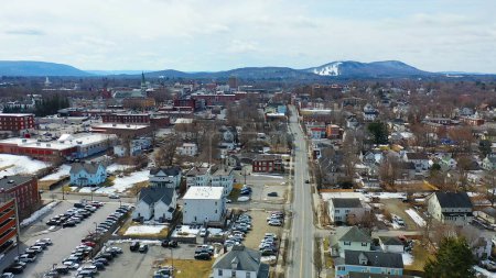 Photo for An aerial view of Pittsfield, Massachusetts, United States on a beautiful day - Royalty Free Image