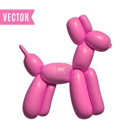 Photo for Inflated 3D Balloon Dog Figure Abstract Vector Illustration Template. Isolated - Royalty Free Image