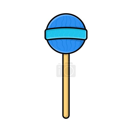 Candy Lollipop Ikone isoliert. Vektordesign im Retro-Stil für Illustration und Konzept von Lebensmitteln