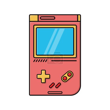 retro videojuego dispositivo portátil icono vector ilustración gráfico estilo plano para la tecnología y elemento de diseño de la industria