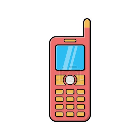 Retro style mobile phone icon. Device gadget technology and electronic theme. Isolated design. Vector illustration