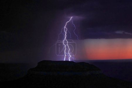 A bolt of lightning strikes at Grand Canyon National Park in Arizona