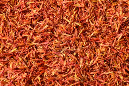 Dried safflower texture background, Herbal tea