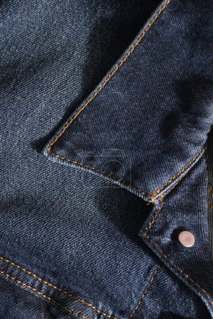 Photo for Close up of Denim Jacket Collar - Royalty Free Image