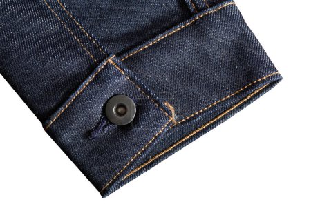Photo for Close up of Denim Jacket Sleeve Cuff - Royalty Free Image