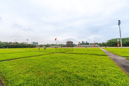 Photo for Hanoi, Vietnam - 08 May 2023: view of Ho Chi Minh Mausoleum in Hanoi, Vietnam in a summer day, Vietnam. Famous destination of Vietnam - Royalty Free Image
