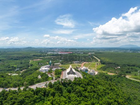 Photo for Aerial view of church on a Nui Cui mountain in Dong Nai province, Vietnam. Travel and religion concept. - Royalty Free Image