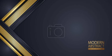 Illustration for Abstract background with glitter and golden lines glowing dots golden combinations. Luxury and elegant design for element design and other users. Vector illustration - Royalty Free Image