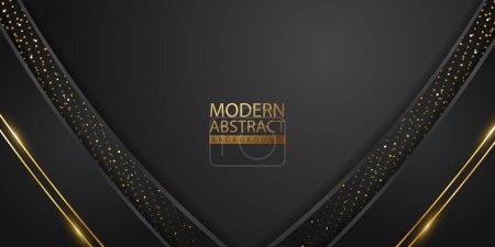 Illustration for Abstract background with glitter and golden lines glowing dots golden combinations. Luxury and elegant design for element design and other users. Vector illustration - Royalty Free Image