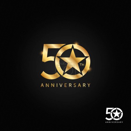 Illustration for 50 years anniversary logo, icon and symbol vector illustration - Royalty Free Image