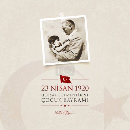 23 nisan cocuk bayrami vector illustration. (23 April, National Sovereignty and Childrens Day Turkey celebration card.)