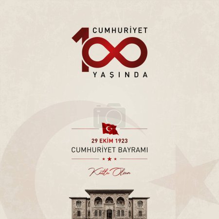 29 ekim cumhuriyet bayrami vektorillustration. (29. Oktober, Tag der Republik Türkei Feierkarte.)