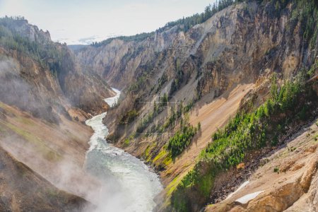 Photo for Looking down on the Grand Canyon of the Yellowstone River in Yellowstone National Park - Royalty Free Image