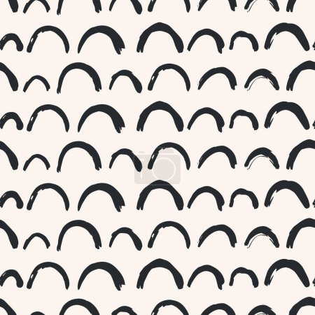 Ilustración de Aesthetic Contemporary printable seamless pattern with abstract Minimal elegant line brush stroke shapes and line in nude colors. - Imagen libre de derechos