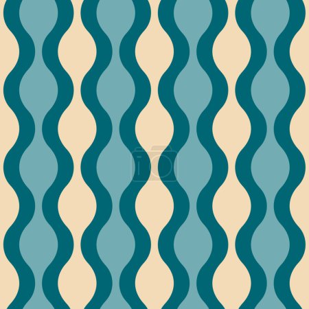 Téléchargez les illustrations : Aesthetic mid century printable seamless pattern with retro design. Decorative 50`s, 60's, 70's style Vintage modern background in minimalist mid century style for fabric, wallpaper or wrapping - en licence libre de droit