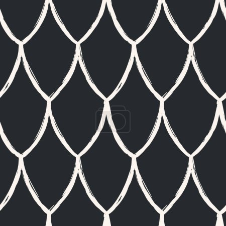 Illustration for Aesthetic Contemporary printable seamless pattern with abstract Minimal elegant line brush stroke shapes and line in nude colors. - Royalty Free Image