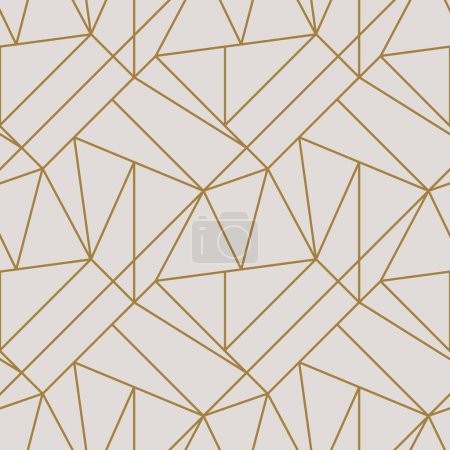 Illustration for Vintage Art Deco Seamless Pattern. Line art geometric gold shapes. Modern ornaments vector illustration. Gatsby retro elegant background for fabric, wallpaper or wrapping - Royalty Free Image
