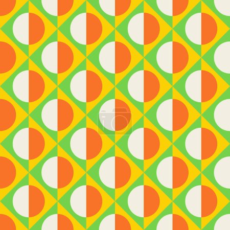 Illustration for Essential geometric printable seamless pattern with abstract Minimal elegant line form stroke shapes in vibrant colors. Modern simple background in minimalist mid century style vector wall art - Royalty Free Image