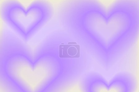 Téléchargez les illustrations : Y2k Trendy Esthétique abstrait dégradé rose fond violet avec des cœurs aura translucide et des formes motif flou. Affiche sur les médias sociaux, les histoires mettent en évidence les modèles de marketing numérique pour les histoires. - en licence libre de droit