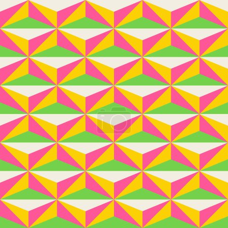 Ilustración de Esencial patrón geométrico imprimible sin costuras con formas abstractas de trazo de forma de línea mínimamente elegante en colores vibrantes. Fondo simple moderno en estilo minimalista de mediados de siglo vector de arte de la pared - Imagen libre de derechos
