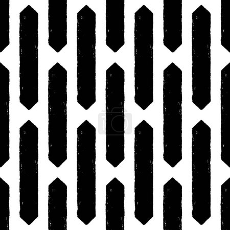 Illustration for Aesthetic Contemporary printable seamless pattern with abstract line, dot, shape brush stroke in black and white colors. Boho background in minimalist style vector Illustration for wallpaper fabric - Royalty Free Image