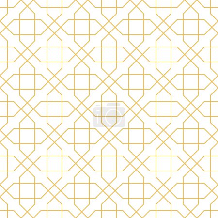 Téléchargez les illustrations : Mosaïque géométrique arabe motif sans couture imprimable avec impression marocaine abstraite dans les couleurs bleu et orange. Ramadan Kareem Art islamique traditionnel Illustration de fond. - en licence libre de droit