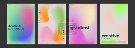 Illustration for Y2k Trendy Aesthetic abstract gradient pink violet poster with translucent blurred pattern. Modern gentle social media poster, stories highlight templates for digital marketing for stories. - Royalty Free Image