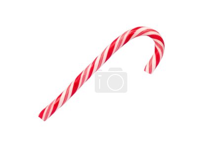 Photo for Isolated traditional christmas candy cane. New year mood and time. On white background. - Royalty Free Image