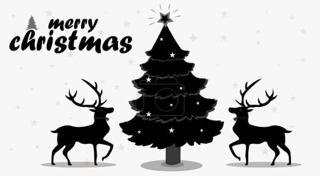 Ilustración de Árbol de Navidad con queridos carismas felices fiestas luces vector - Imagen libre de derechos