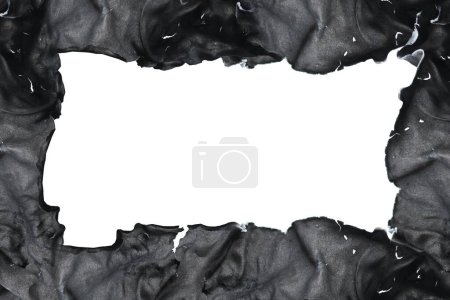 Téléchargez les photos : Cadre noir en papier brûlé. bords déchirés. - en image libre de droit