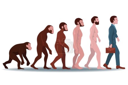 Ilustración de Evolución humana. Ilustración plana del vector - Imagen libre de derechos