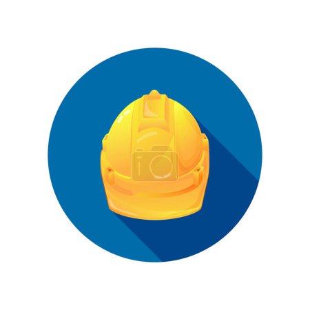 Ilustración de Sombrero de seguridad amarillo en el fondo, equipo de seguridad, concepto de construcción - Imagen libre de derechos
