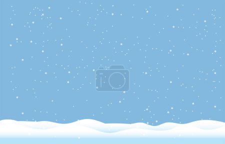 Téléchargez les illustrations : Flocons de neige et fond d'hiver, Paysage d'hiver, design vectoriel - en licence libre de droit