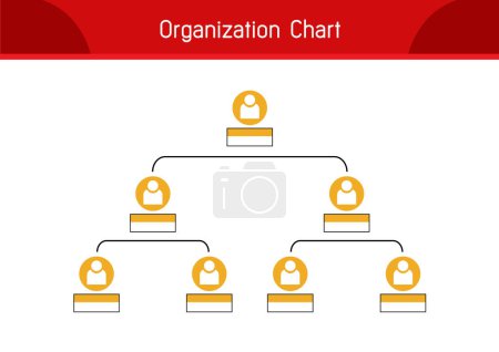 Illustration for Organization Chart Infographics with People Icon and Abstract Line, Business Structure, Hierarchy of employees, org  Vector Illustration. - Royalty Free Image