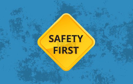 Illustration for Safety first sign on background, construction concept, vector design - Royalty Free Image