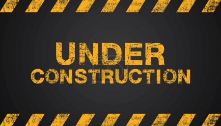 Illustration for Under construction,  grunge yellow and black diagonal stripes on background, Vector illustration. - Royalty Free Image