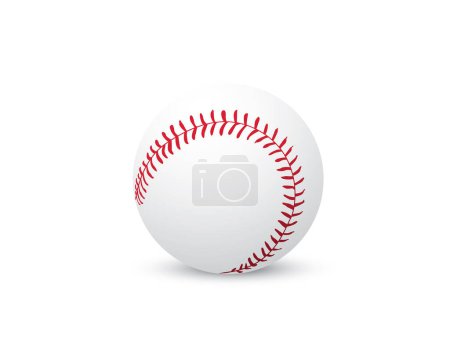 Balle de baseball sur fond blanc, Illustration vectorielle.