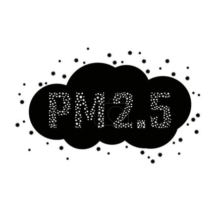 Téléchargez les illustrations : Icône Pollution PM2.5, Poussière dans l'air, concept de sécurité, illustration vectorielle. - en licence libre de droit