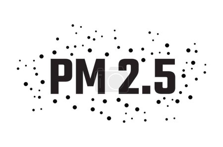 Téléchargez les illustrations : Icône Pollution PM2.5, Poussière dans l'air, concept de sécurité, illustration vectorielle. - en licence libre de droit