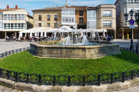 Photo for Palencia, Spain - July 20, 2023. Plaza de Espaa in Aguilar de Campoo, Palencia, Spain.. - Royalty Free Image