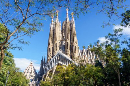 Photo for Barcelona, Spain - August 30, 2023. Sagrada Familia, Catholic basilica in Barcelona, Spain, designed by architect Antoni Gaud. Begun in 1882. - Royalty Free Image