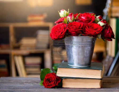 Celebración de San Jordi: Rosas rojas y libros antiguos, símbolos del amor y la cultura en Cataluña