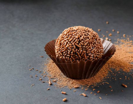 Brigadeiros, Brazilian Easter egg filled with granulated chocolate and cream, eaten with a spoon. Easter tradition in Brazil