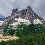 Stormy skies rolling in at Liberty Bell Mountain North Cascades WA
