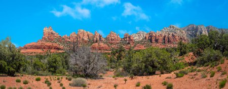Snoopy rock formation as part of the panoramic red rocks of Sedona Arizona