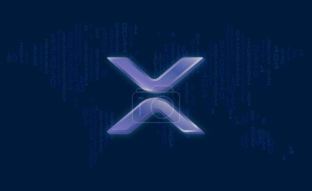  the ripple-xrp virtual currency logo. 3d illustrations.