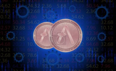 aave virtual currency images. 3d illustration