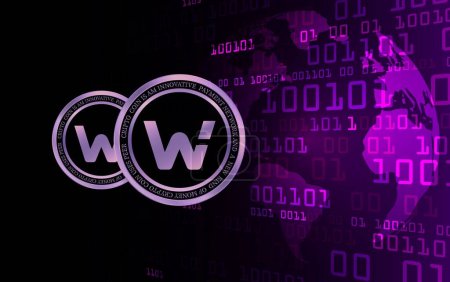 Téléchargez les photos : Woo network-woo virtual currency logo. 3d illustrations. - en image libre de droit