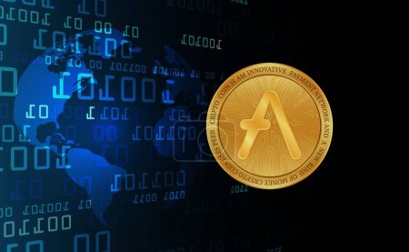aave virtual currency images. 3d illustration